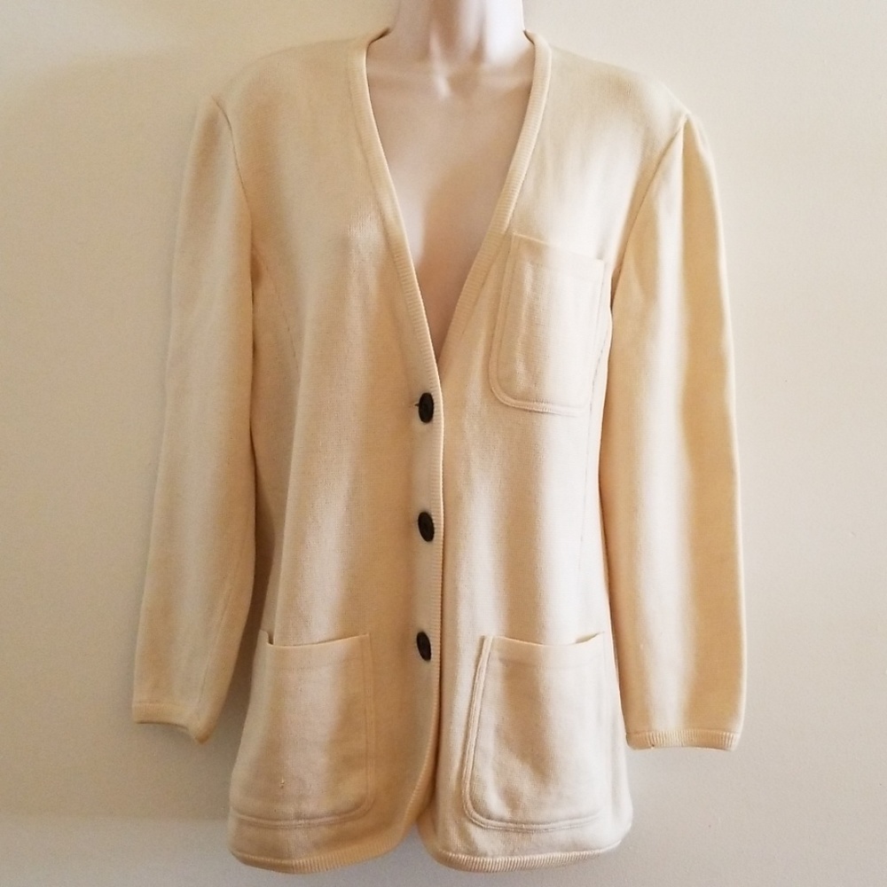 Valentino made in Italy cream tan cardigan